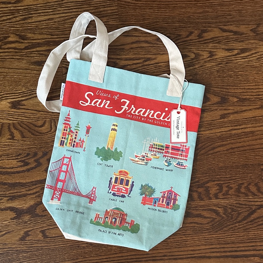 NWT Cavallini & Co. San Francisco Canvas Tote Bag
